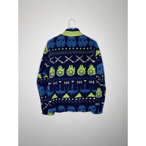 Disney Star Wars Sherpa Fleece Full Zip Jacket Stormtrooper Sz XS Navy AOP - Picture 6 of 14